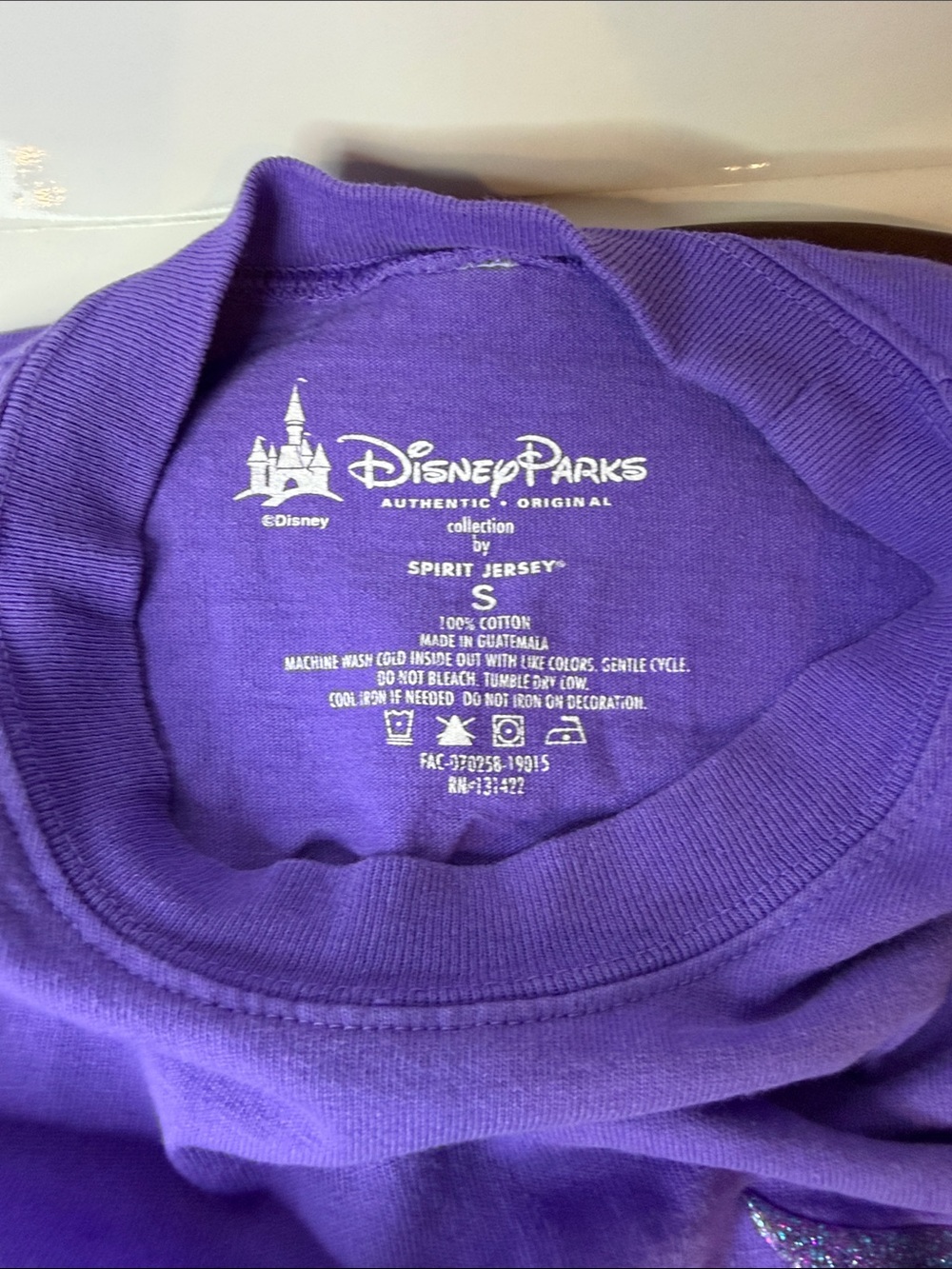 Disney Parks Spirit Jersey Disneyland Resort Purple Sparkle Glitter Small - Picture 6 of 6